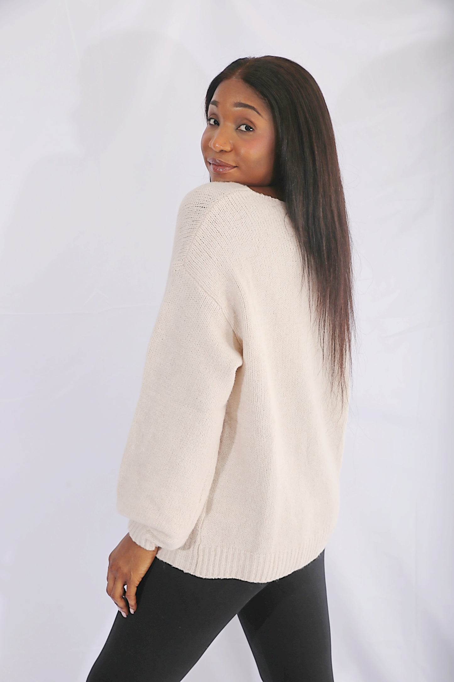 Follow Me Oversized Sweater Cardigan with front tie belt