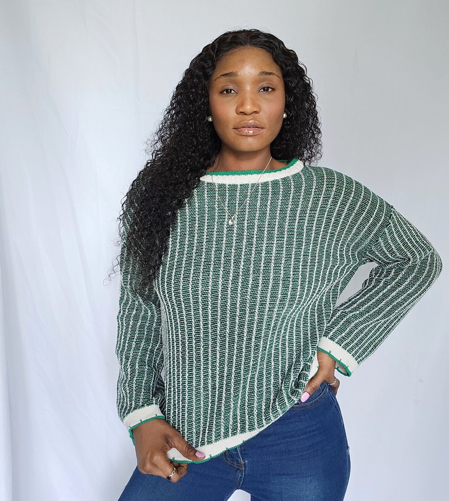 No Limits Striped Knited Long Sleeve Sweater