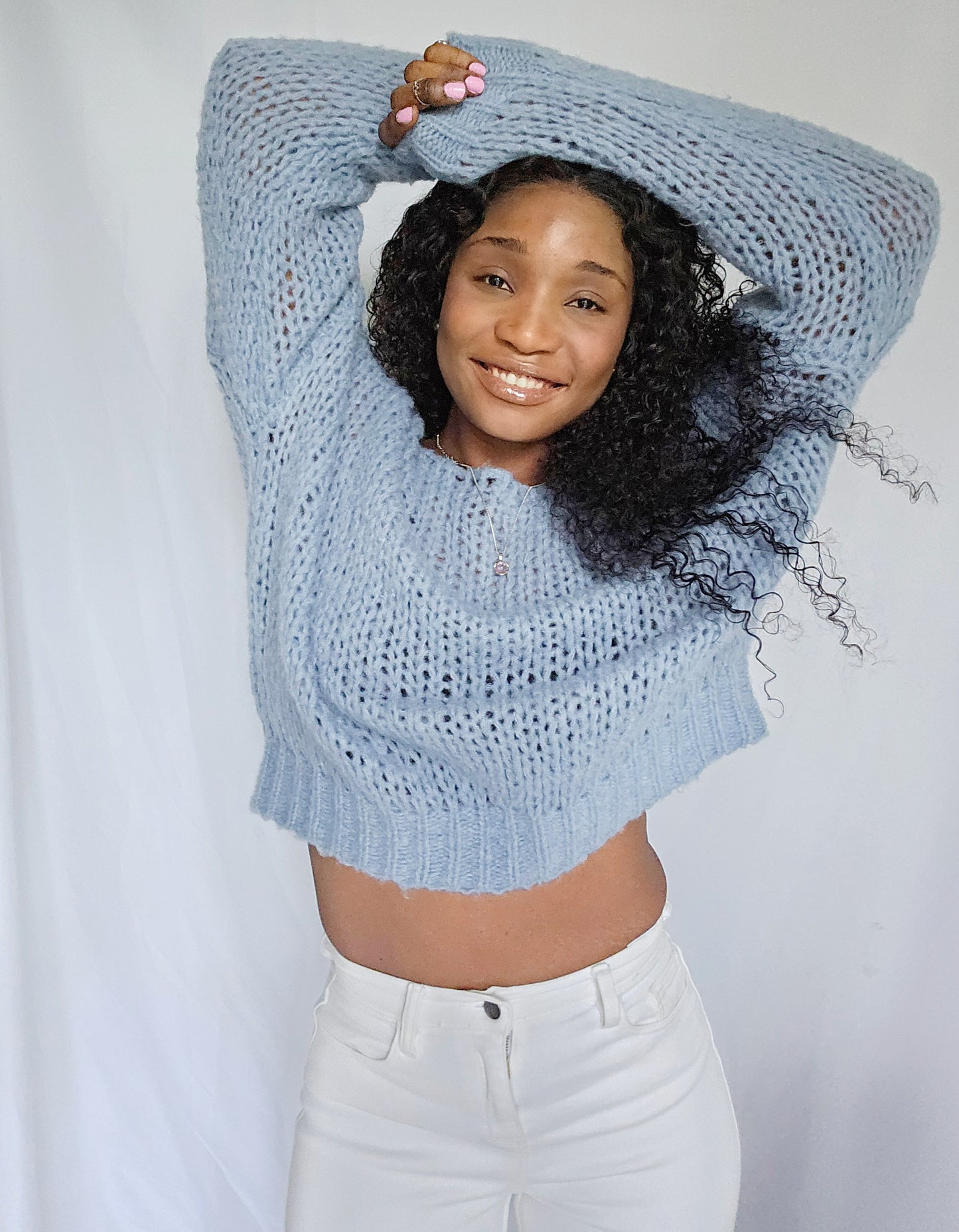 Easy Going Blue Knitted Ssweater