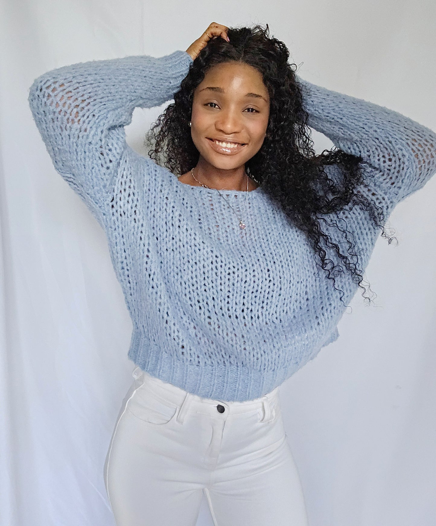 Easy Going Blue Knitted Ssweater