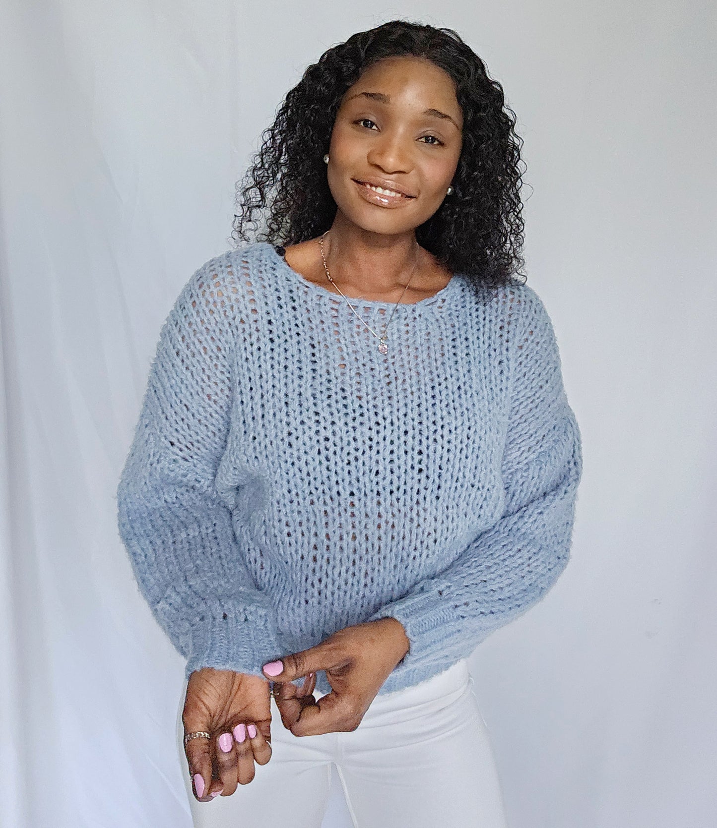 Easy Going Blue Knitted Ssweater