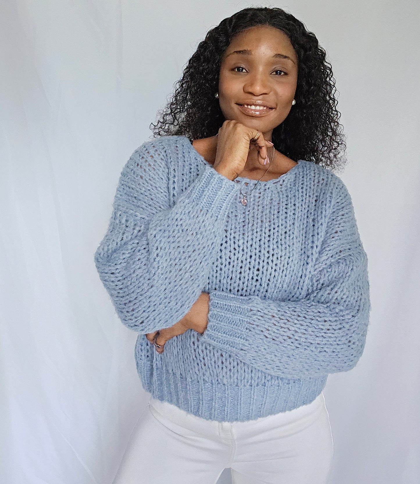 Easy Going Blue Knitted Ssweater