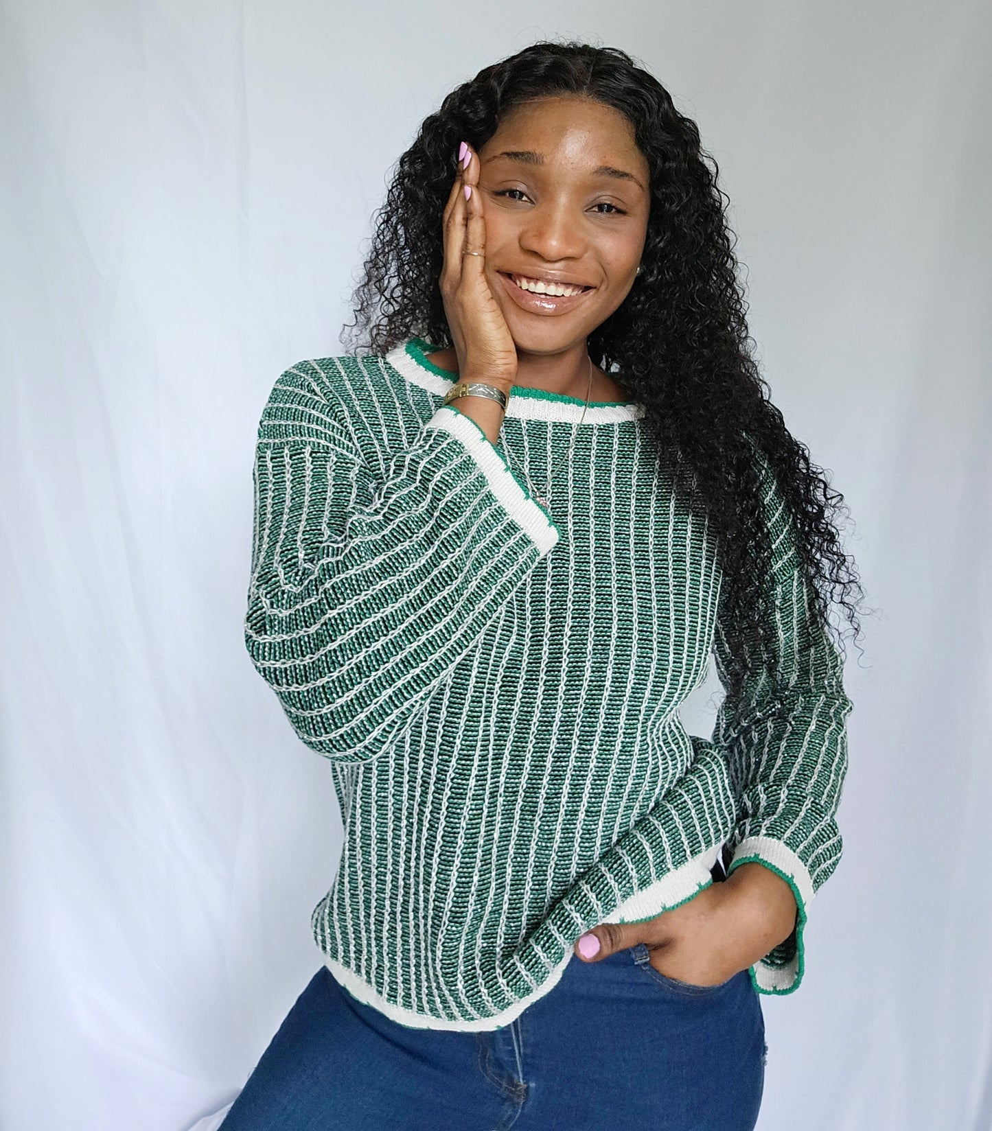 No Limits Striped Knited Long Sleeve Sweater