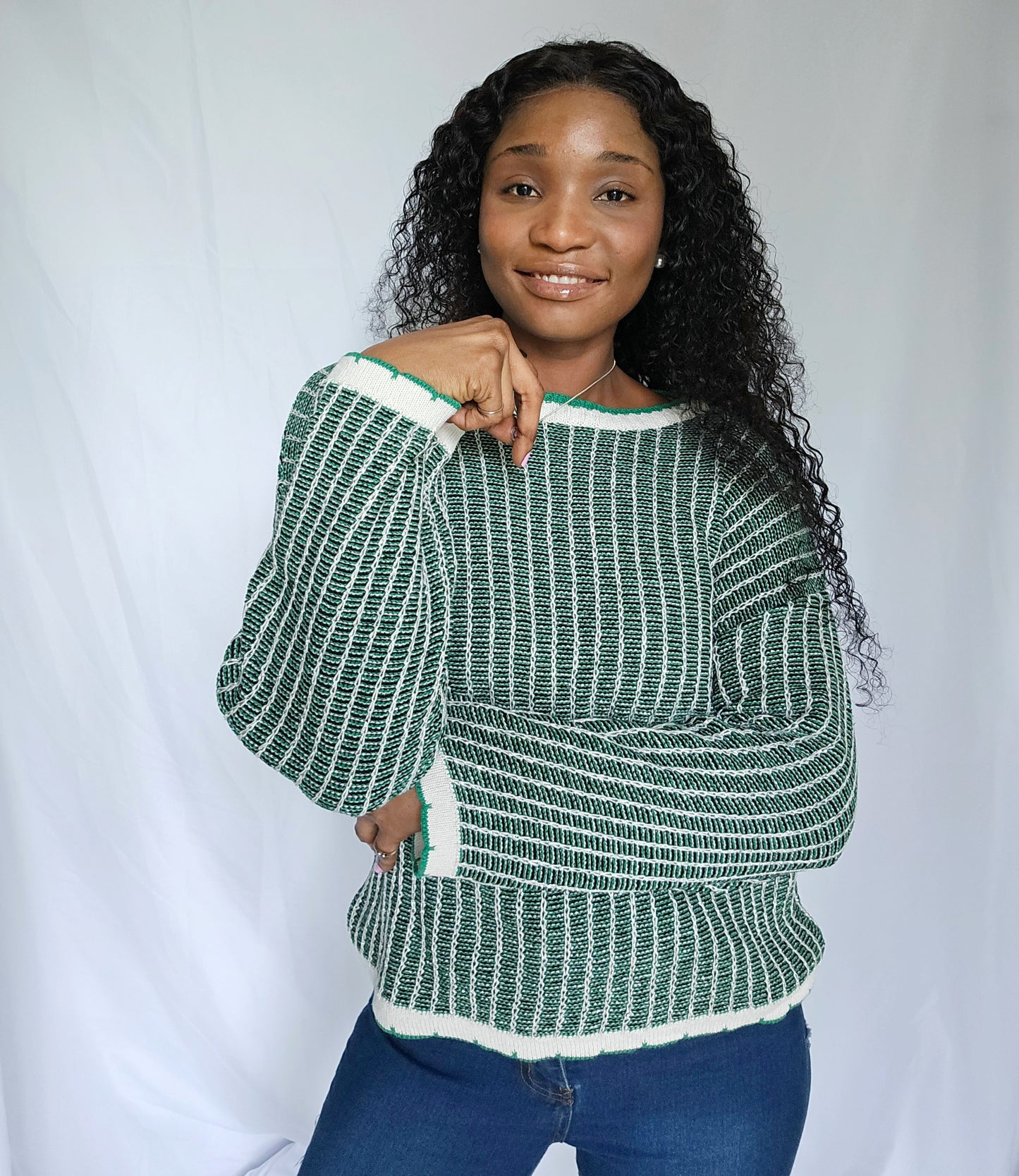 No Limits Striped Knited Long Sleeve Sweater