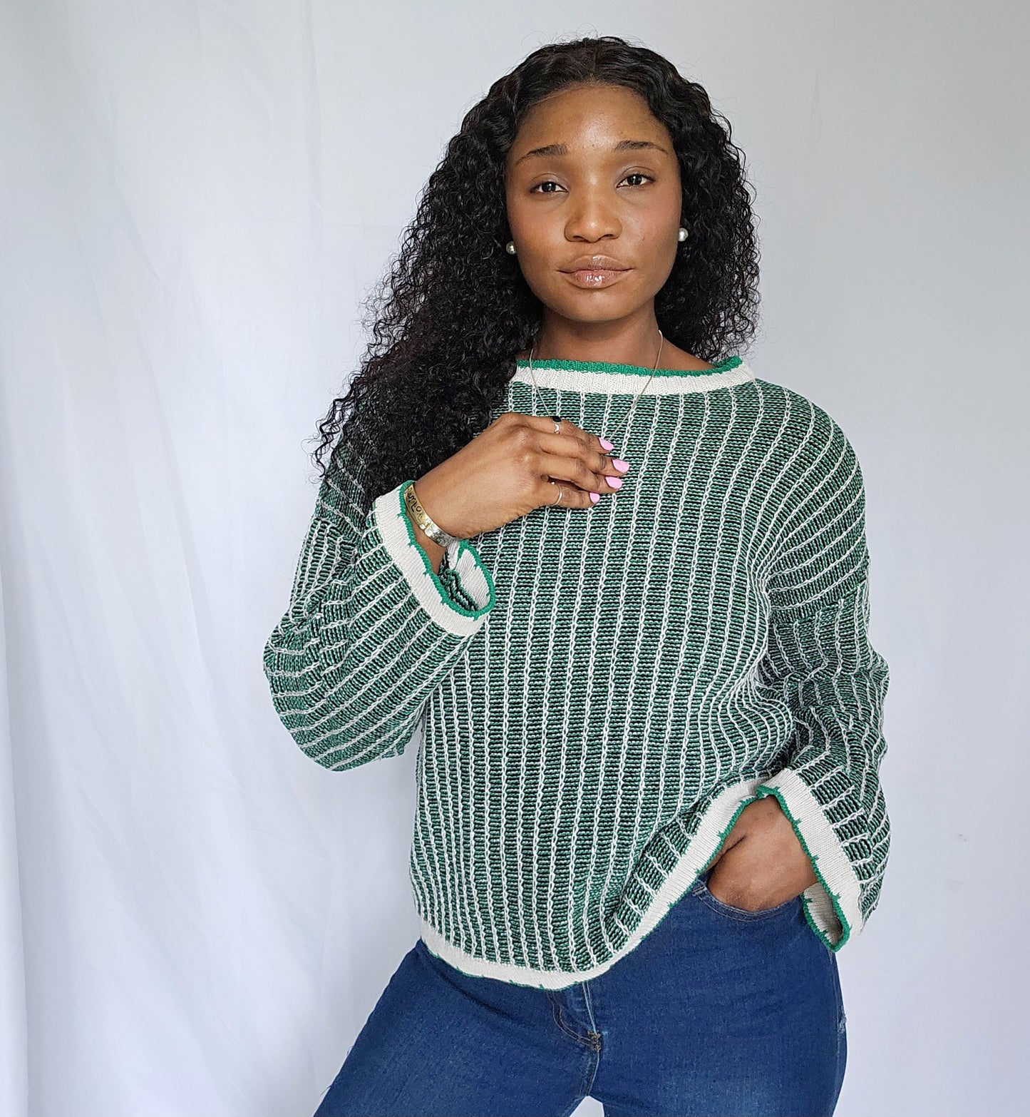 No Limits Striped Knited Long Sleeve Sweater