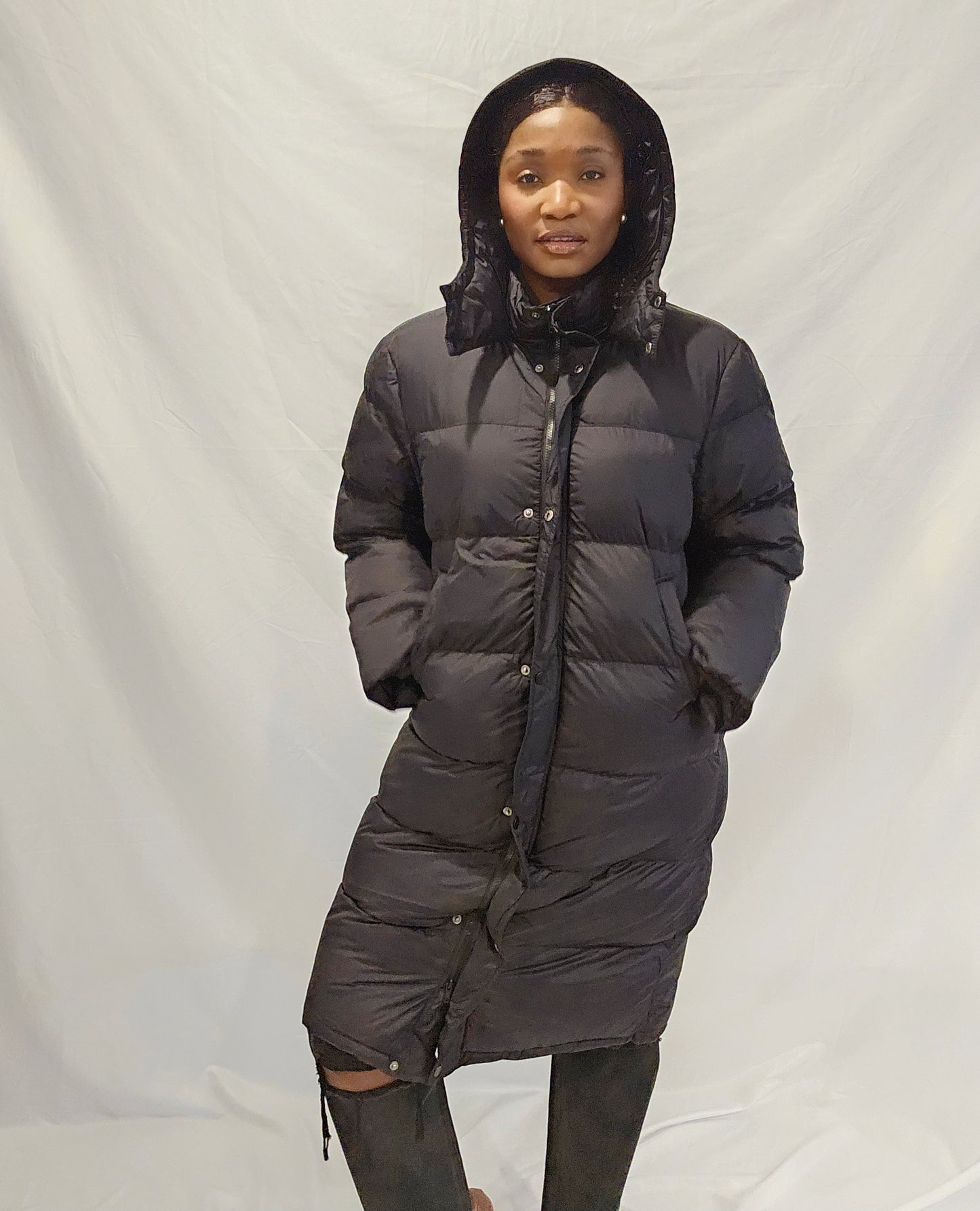 Cover Me Front Zipper Thick Wooded Puffer Jackets Coat