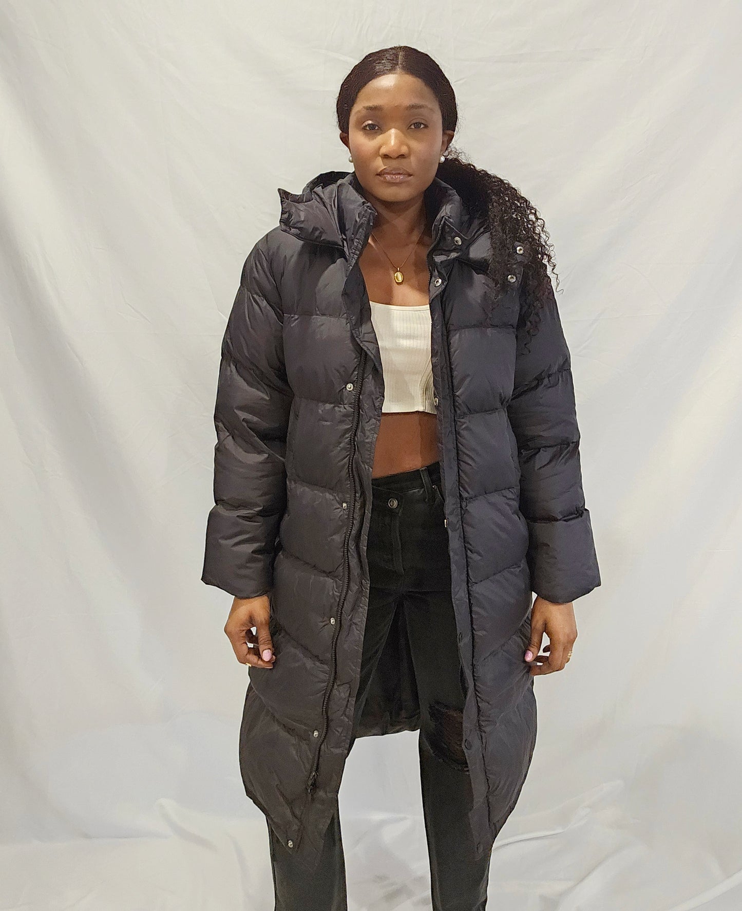 Cover Me Front Zipper Thick Wooded Puffer Jackets Coat