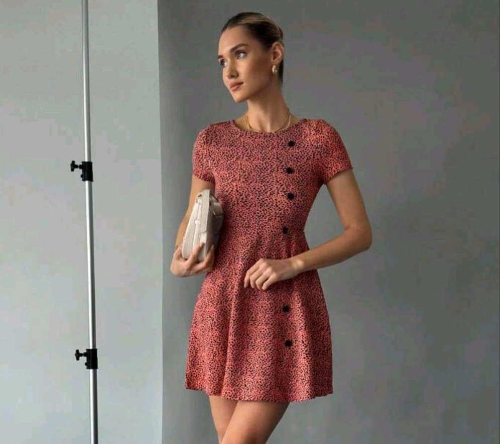 Sprayed Polka Dot Summer Colorful Dress