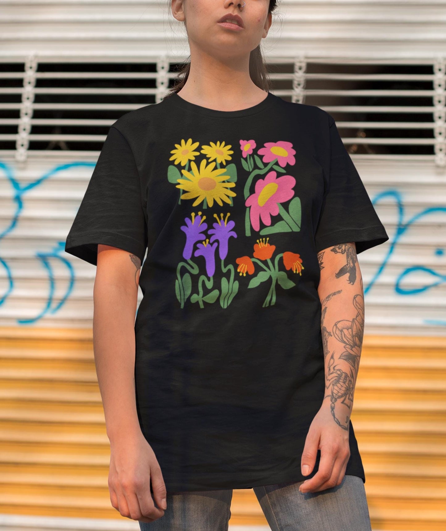 Vibrant Floral T-Shirt, Summer Style Tee, Gardening Gift, Casual Wear, Perfect for Spring Celebrations, Nature Lover's Apparel