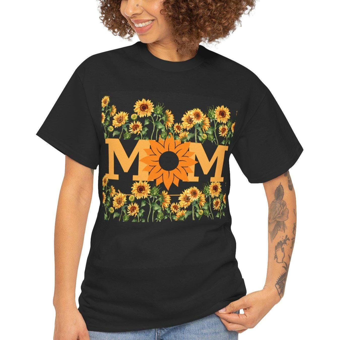 Mom Sunflower Tee - Perfect for Mother's Day, Casual Wear, Gift for Mom, Floral T-Shirt, Unisex Cotton Shirt, Birthday Gift