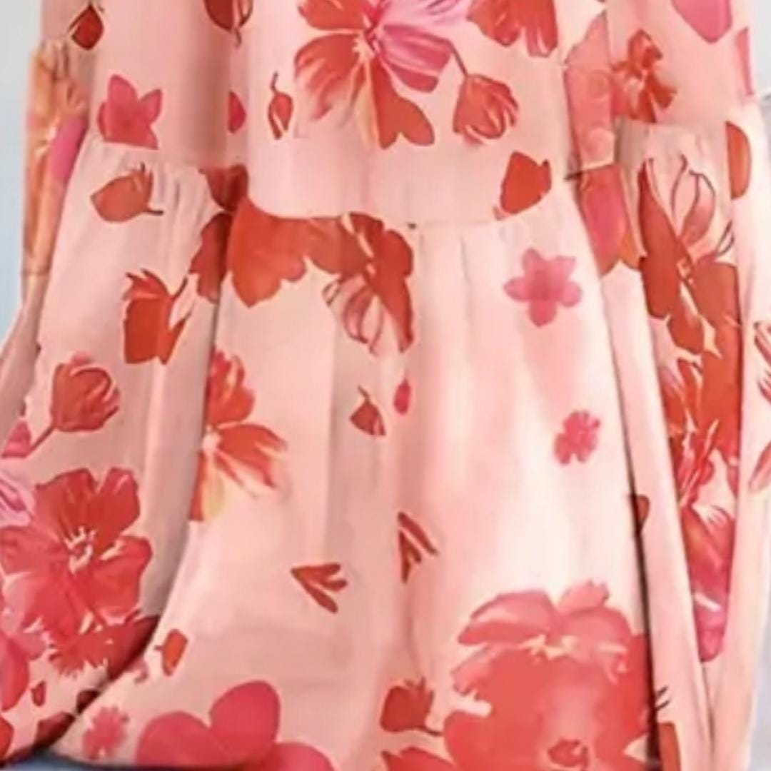 Orange Should Down Orange And White Long Summer Vacation Beach Dress