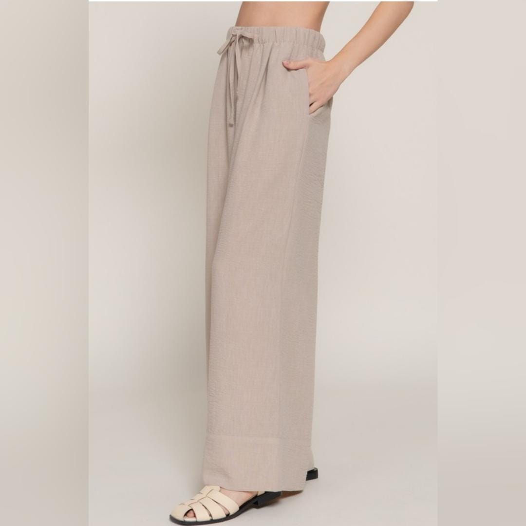 Linen Wide Leg Nature Pant Vacation Linen Confortable Pant