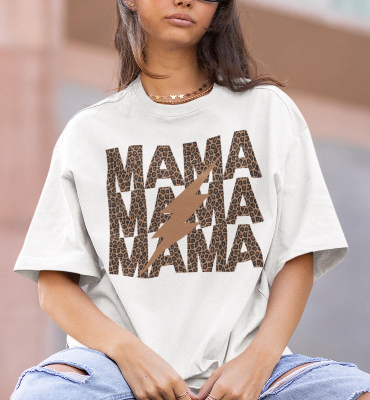 Leopard Print 'Mama' T-Shirt - Stylish & Comfortable Short Sleeve Tee for Moms