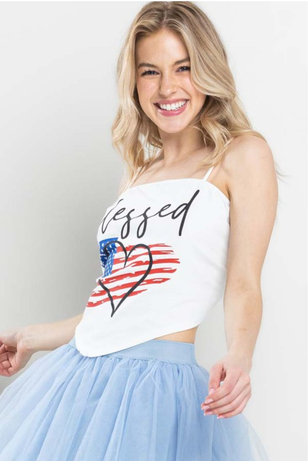 Red White & Blue Blessed Tank Top