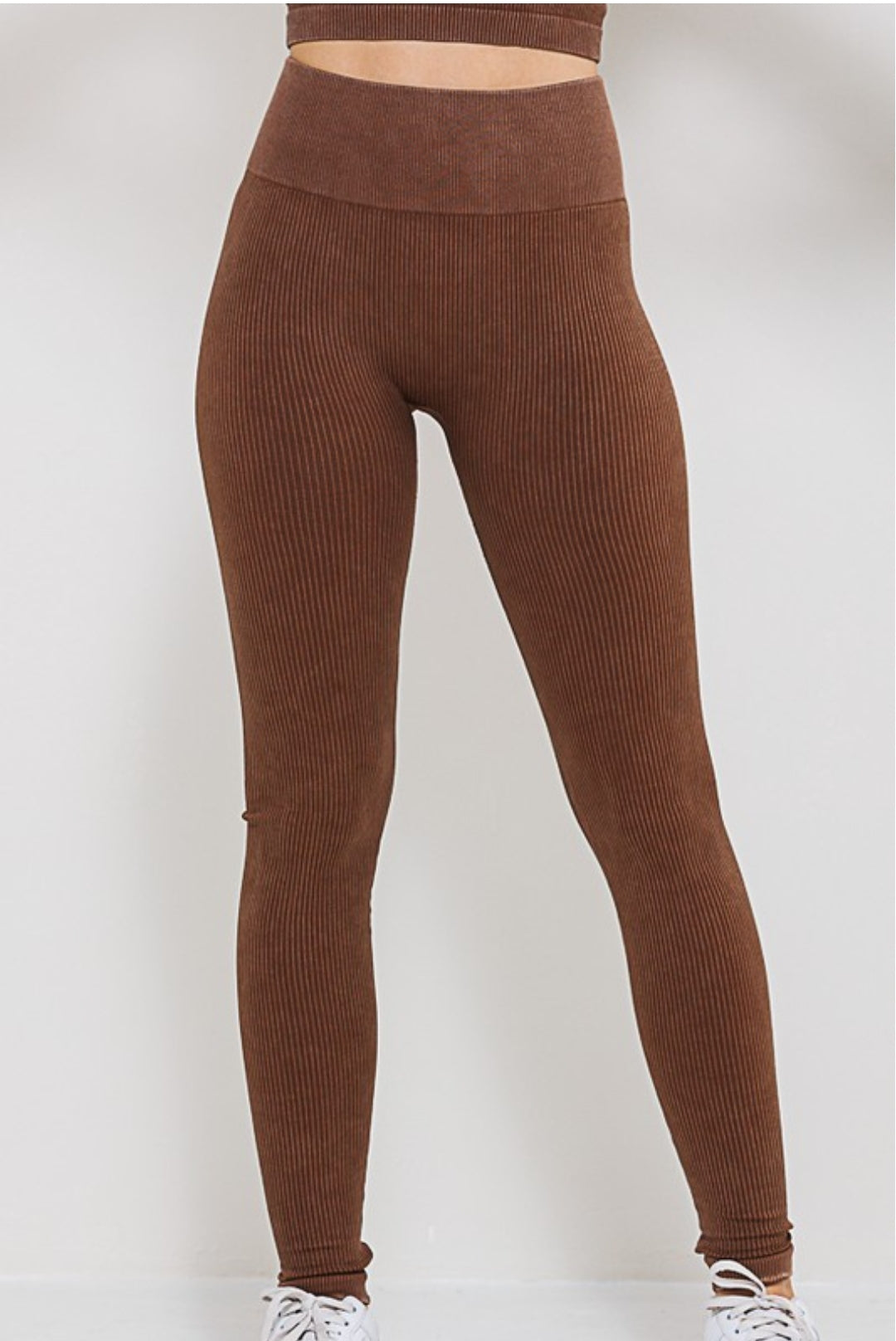Thick Dark Brown High Waisted Workout Leggings