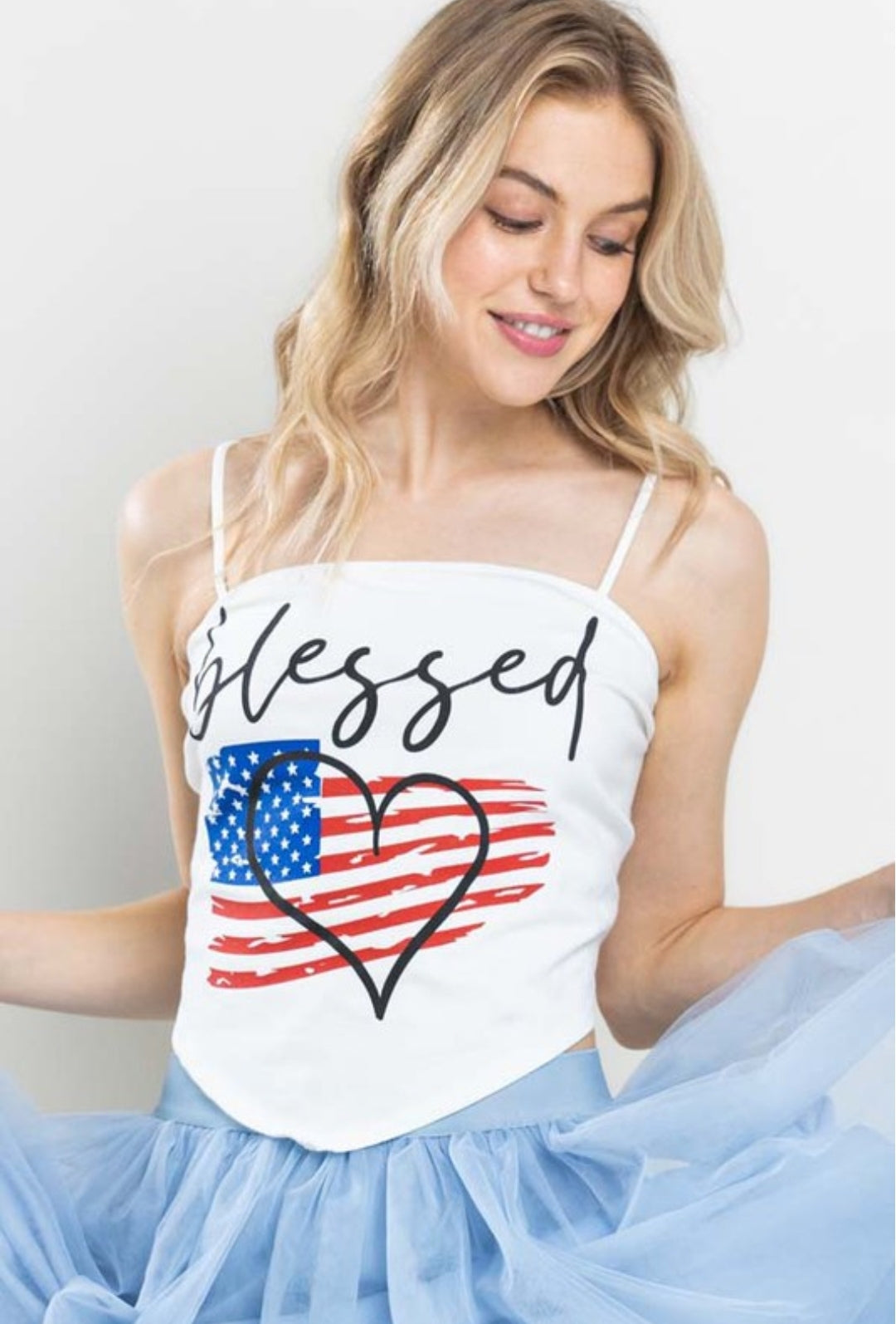 Red White & Blue Blessed Tank Top