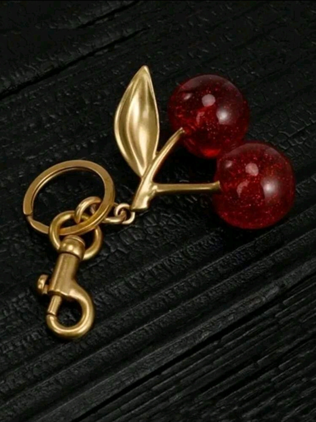 Cherry Pendant, Large Cherry Shaped Crystal Pendant, Cherry Crystal Fashion Keychain, Backpack Accessories Valentines