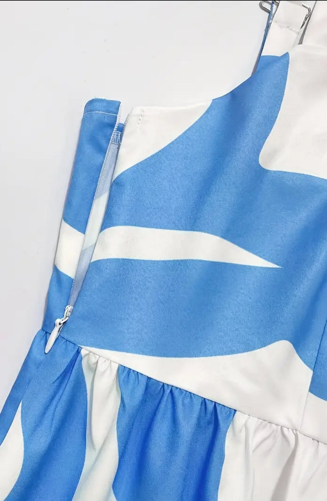 Long White And Blue Summer Vacation Dress