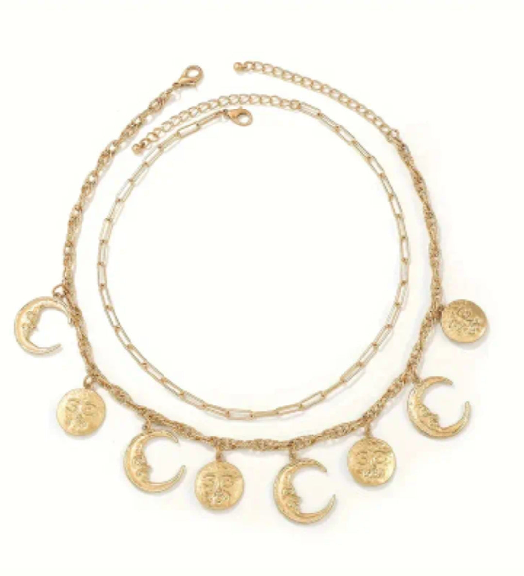 Sun And Moon Charm Necklace