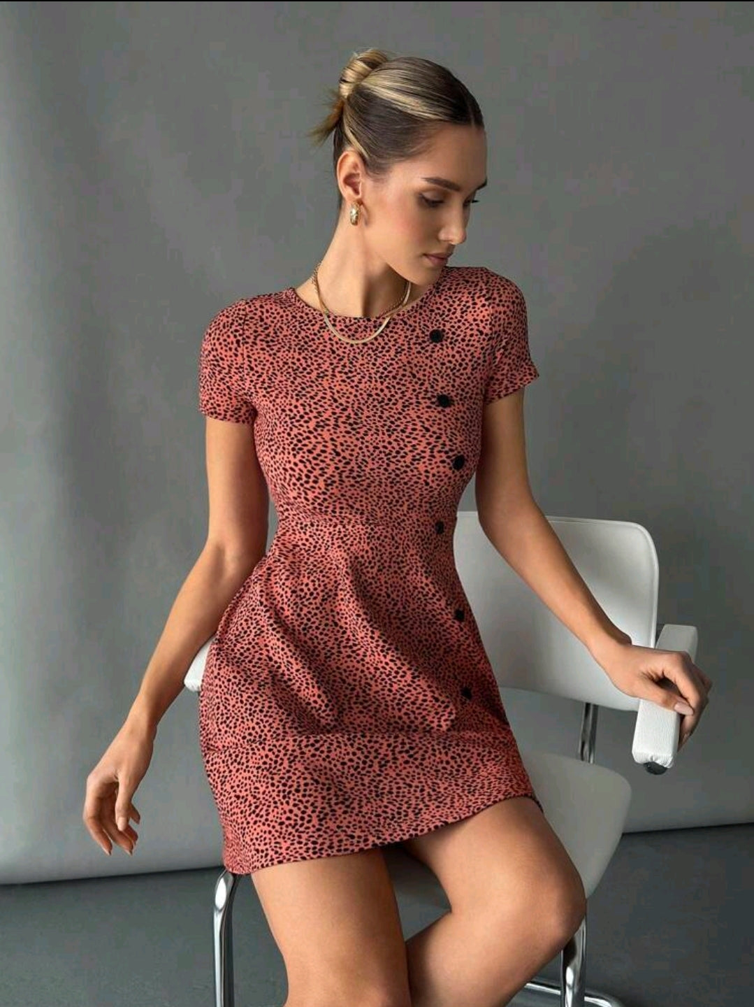 Sprayed Polka Dot Summer Colorful Dress