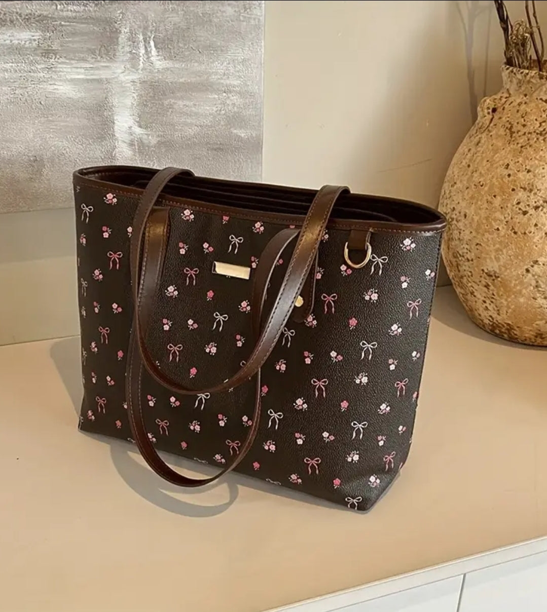 Large Tote Bag With Bow