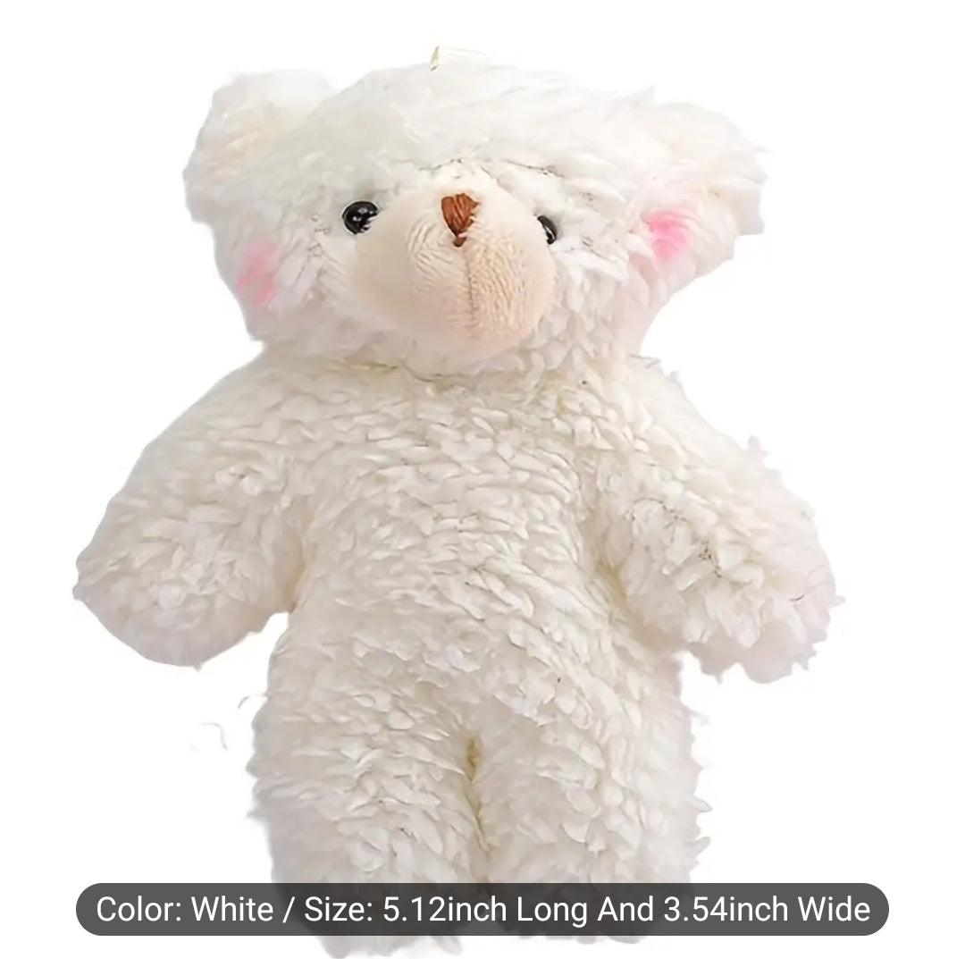 Adorable Cute Teddy Bear Doll White and Brown Keychain Accessories