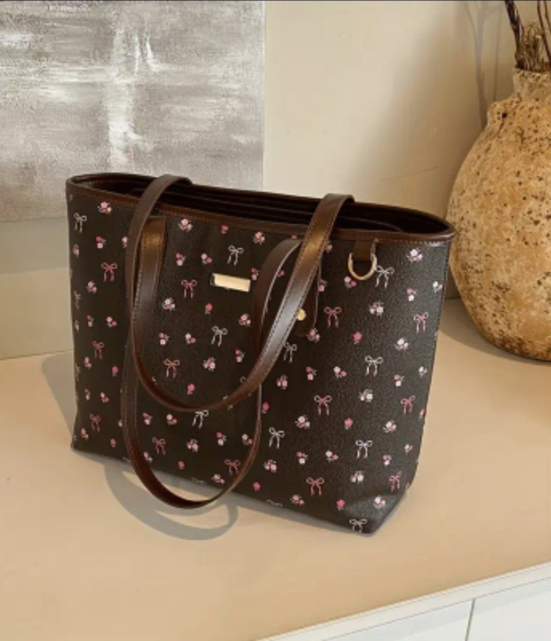 Large Tote Bag With Bow