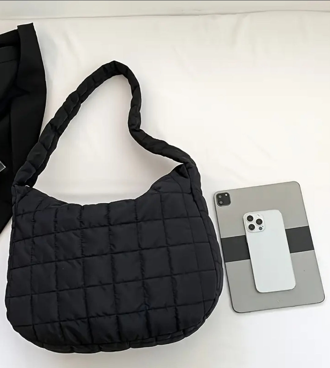 Black Large Puff Shoulder Bag