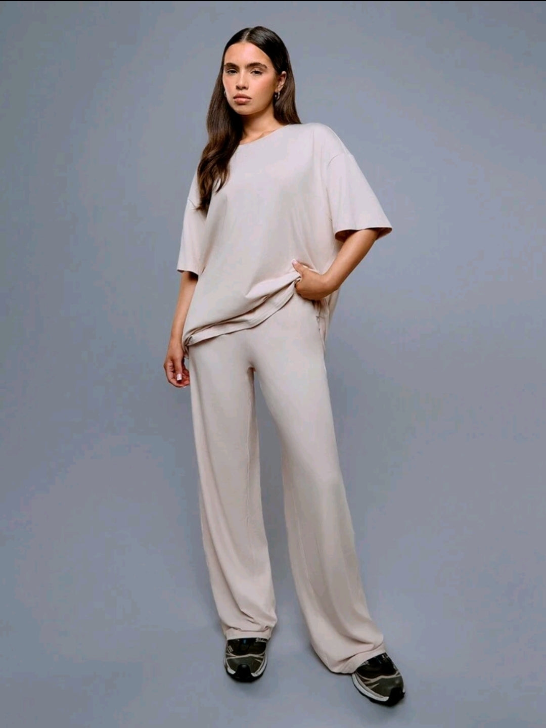 Women's 2 Piece Short Sleeve T-shirt and Wide Leg Pants Lounge Sets