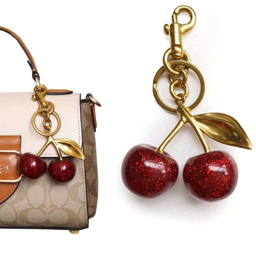 Cherry Pendant, Large Cherry Shaped Crystal Pendant, Cherry Crystal Fashion Keychain, Backpack Accessories Valentines