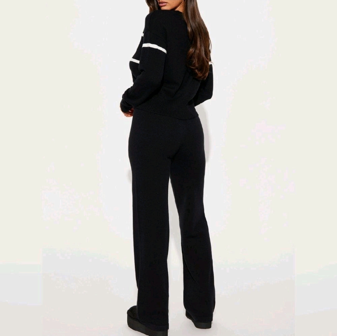 Apres Ski Lounge Set: Black Winter Loungewear