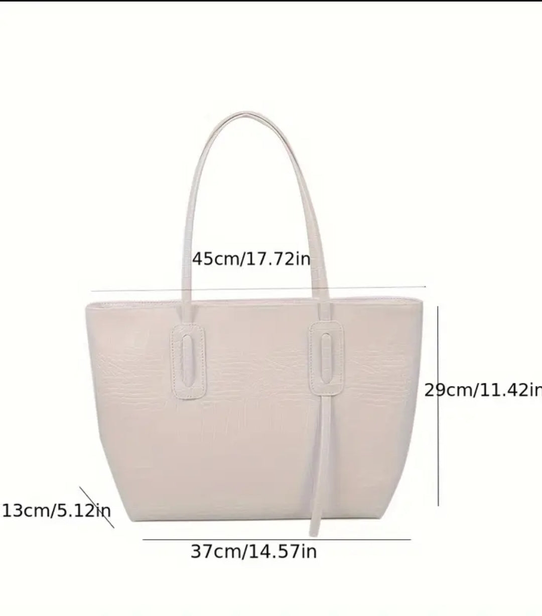 Vacation large faux leather White bag large tote summer bag