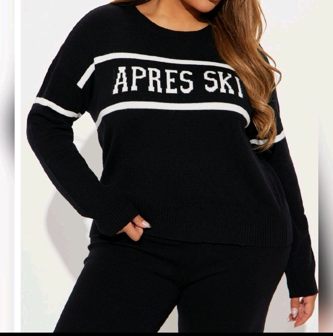 Apres Ski Lounge Set: Black Winter Loungewear
