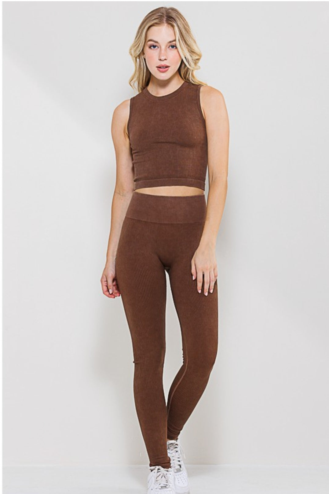 Thick Dark Brown High Waisted Workout Leggings