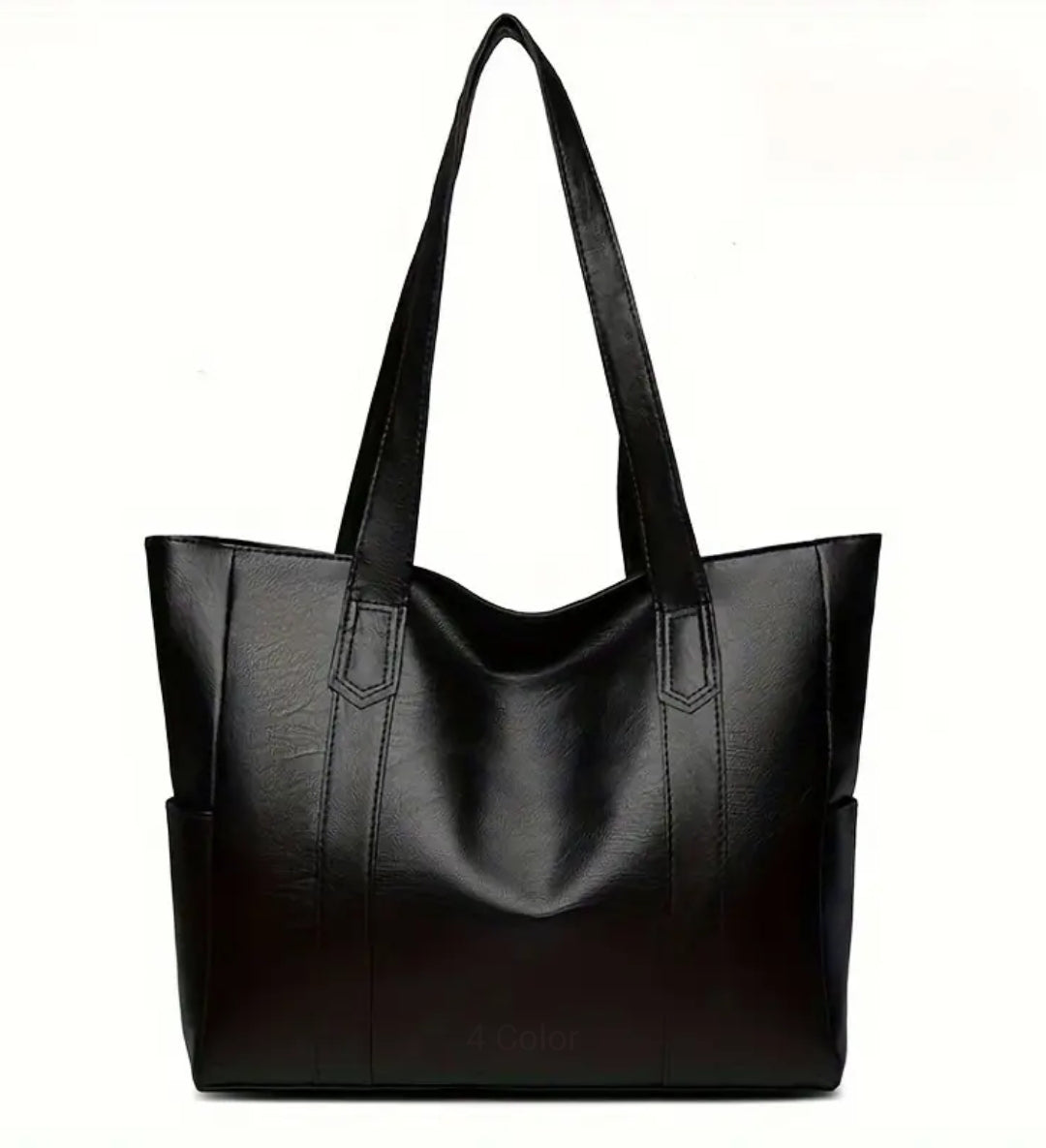 Black Large Tote Bag large Capacity Durable Zip-Up Shoulder side pockets bag