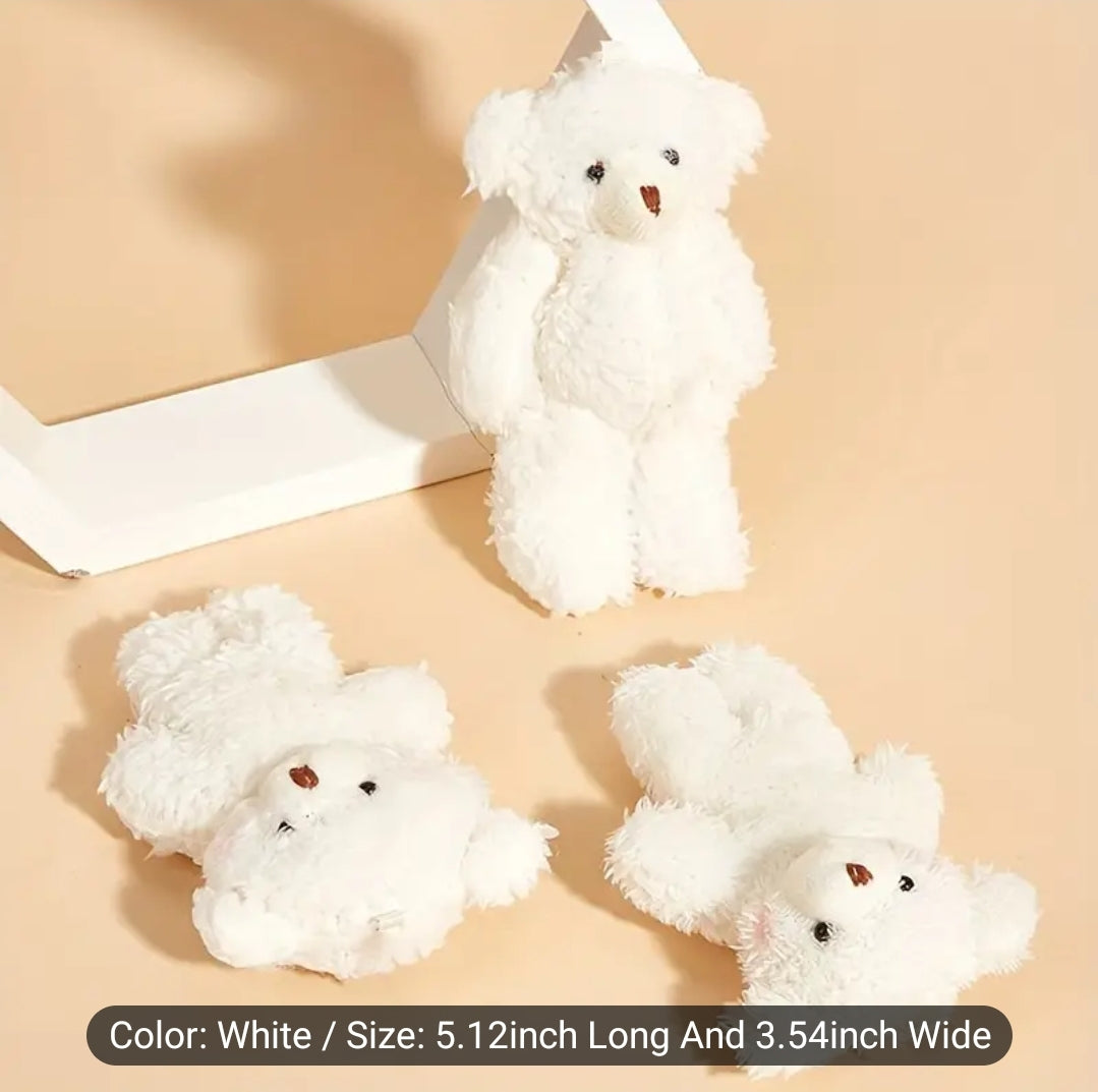 Adorable Cute Teddy Bear Doll White and Brown Keychain Accessories
