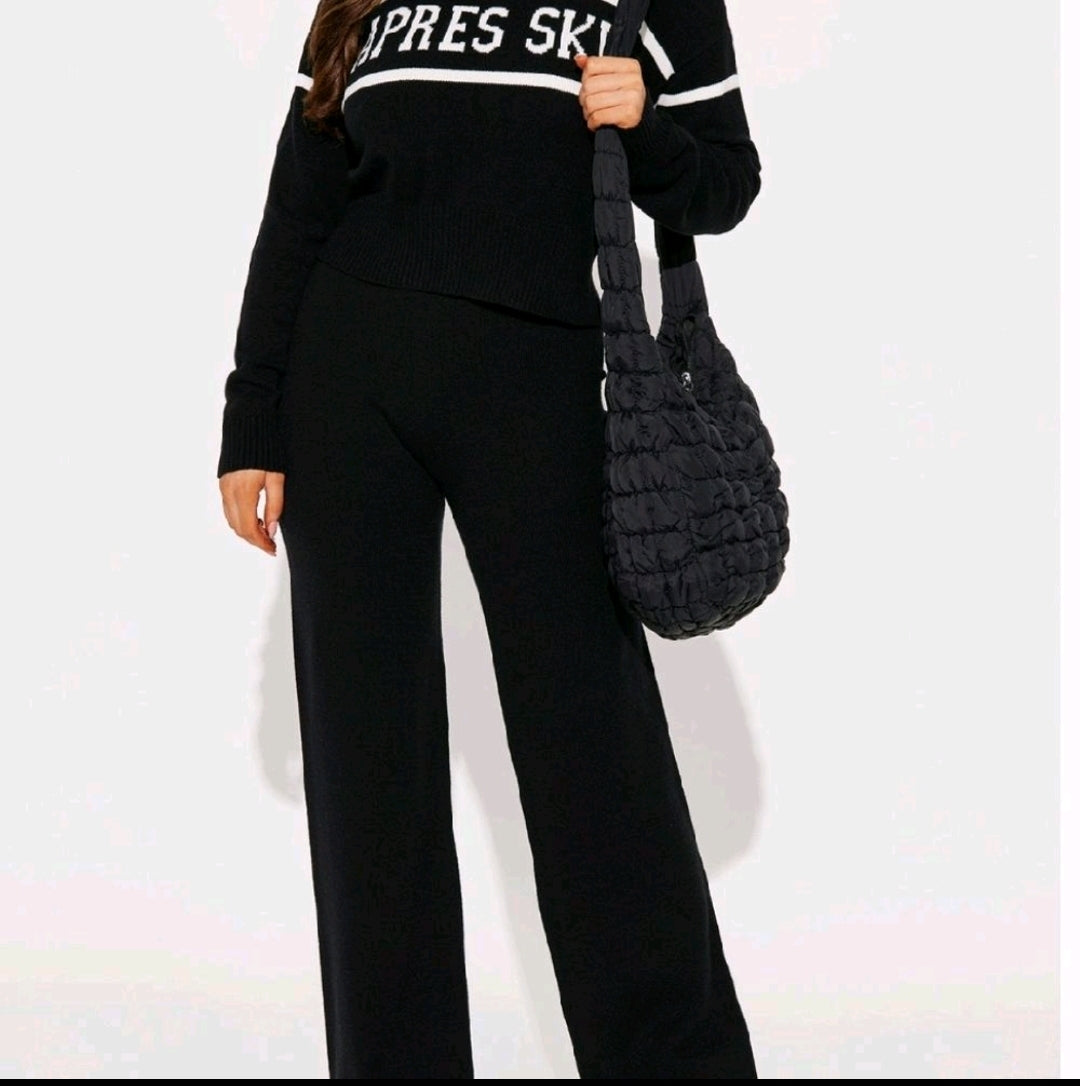 Apres Ski Lounge Set: Black Winter Loungewear