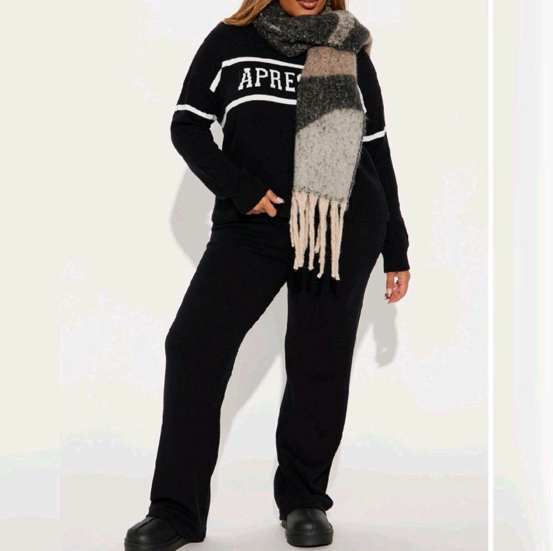 Apres Ski Lounge Set: Black Winter Loungewear