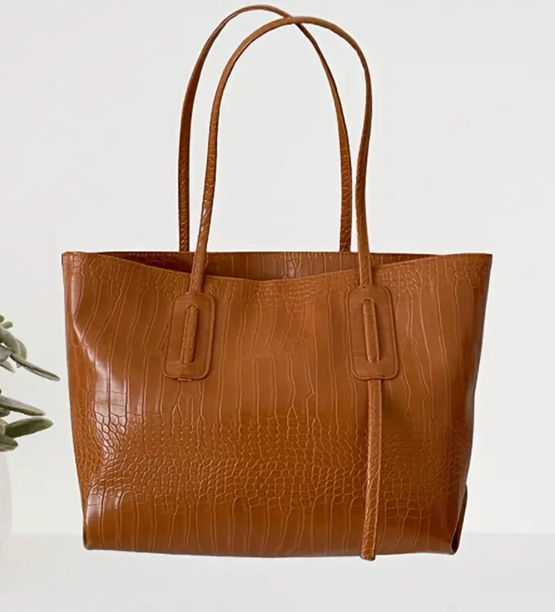 Vacation large faux leather Brown bag large tote summer bag
