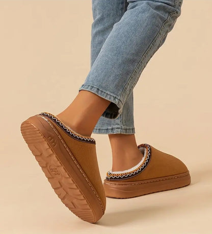 Memory Foam Cotton Slippers: Plush Lined Indoor Outdoor