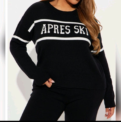 Apres Ski Lounge Set: Black Winter Loungewear
