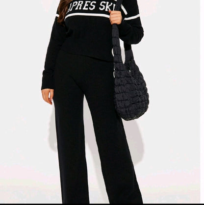 Apres Ski Lounge Set: Black Winter Loungewear