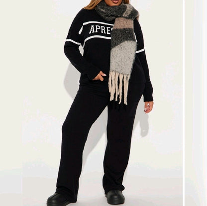 Apres Ski Lounge Set: Black Winter Loungewear